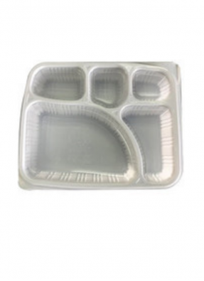 5 CP Meal Tray with lid White pack of 10
