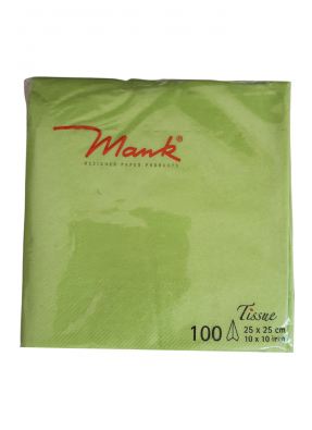 Premium Plain Cloth Napkin Kiwi 25x 25 cm pack of 100