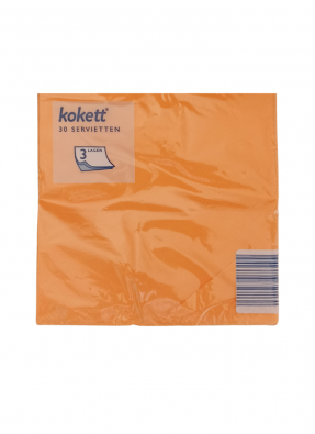 Premium Plain Paper Napkin 3ply Orange 33 x 33 cm pack of 30