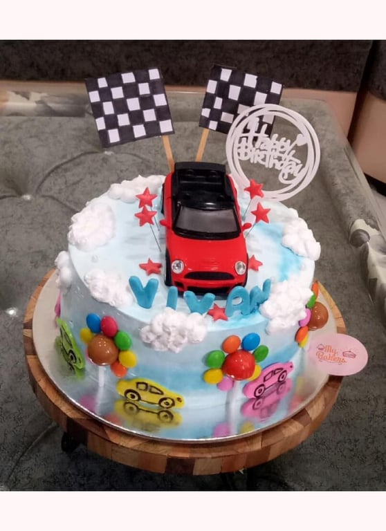 Car Theme Birthday Cake