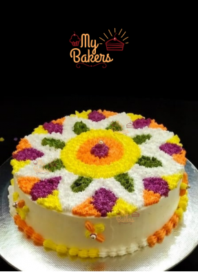Colorful Design Onam Theme Cake