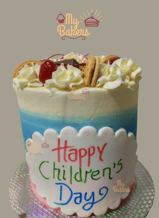 Creamy Biscuit Children Day Cake