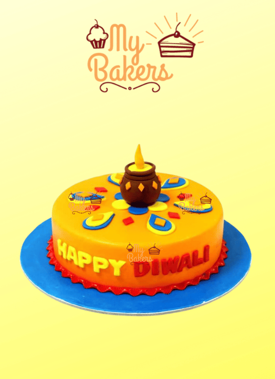 Delectable Diwali Theme Fondant Cake
