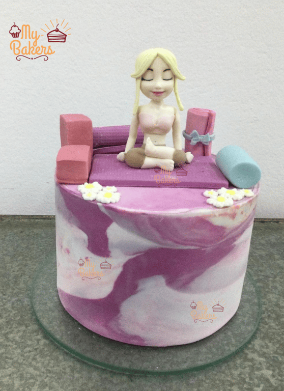Dhayan Mudra Yoga Girl Theme Cake