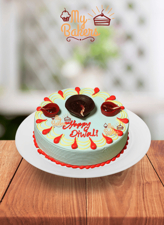 Diwali Diya Theme Fondant Cake