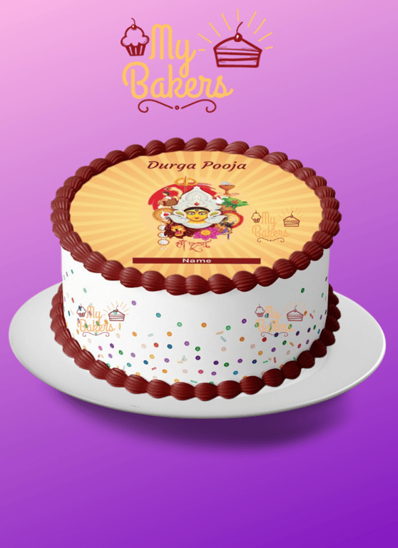 Durga Pooja Photo Theme Cake