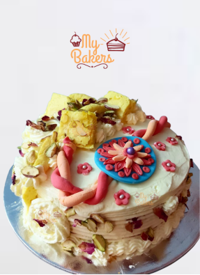 Edible Rakhi With Methai Theme Cake