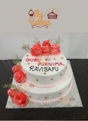 Guru Purnima Special 2 Tier Flower Cake