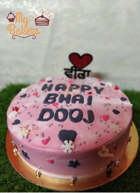 Happy Bhai Dooj Strawberry Cake