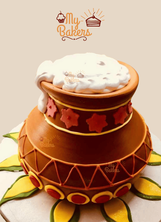 Happy Pongal Matka Theme Cake