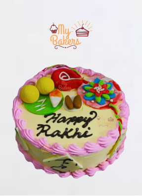 Happy Rakhi Fondant Thali Theme Cake