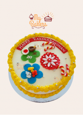 Happy Rakshabandhan Fondant Cake