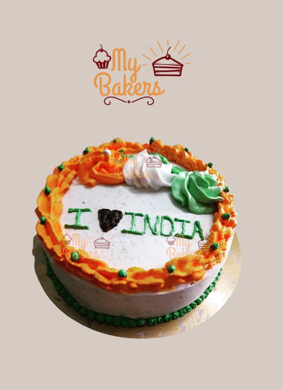 I Love India Independence Day Cake