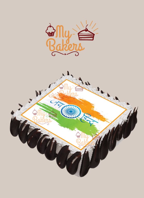 Independence Day Chocolate Photo Theme Cake