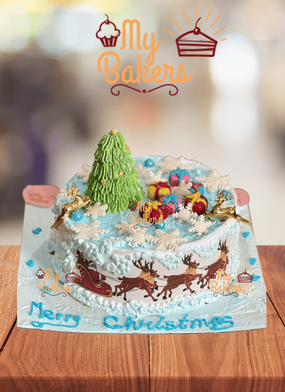 Jingle Bell Fondant Christmas Cake