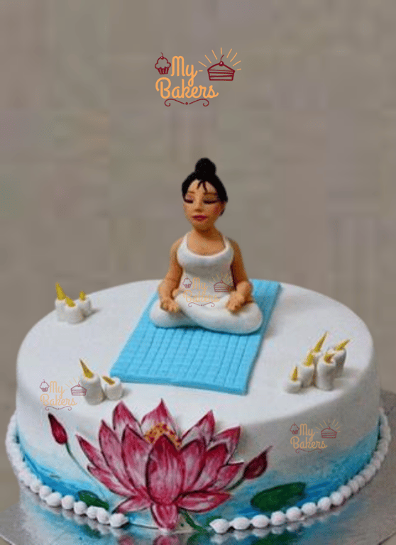 Lotus Position Yoga Theme Cake