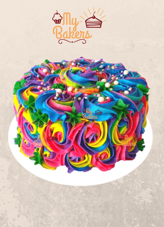 Multi Color Whipped Cream Cake