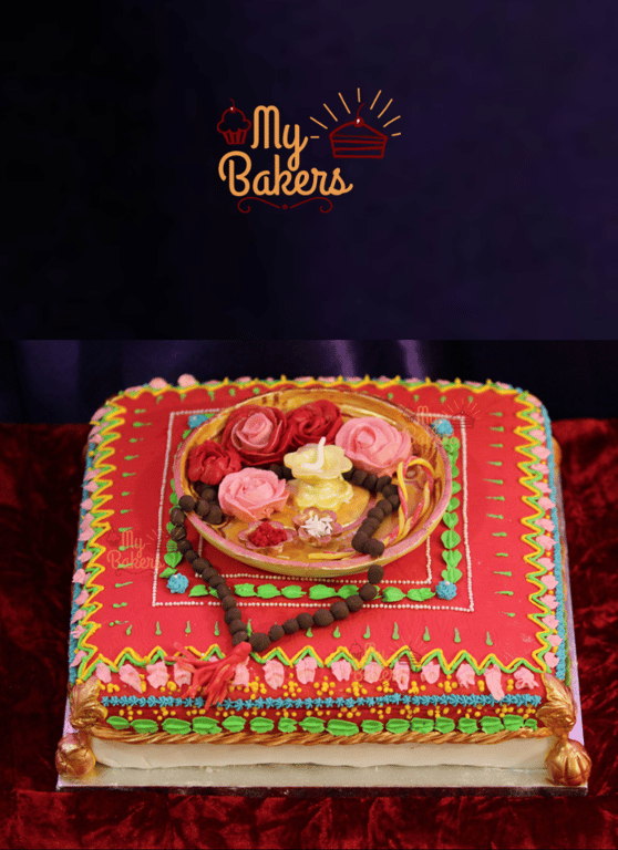 Ram Navmi Edible Rose Thali Decorated Theme Cake