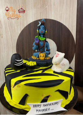 Shiv Ji Fondant Theme Cake