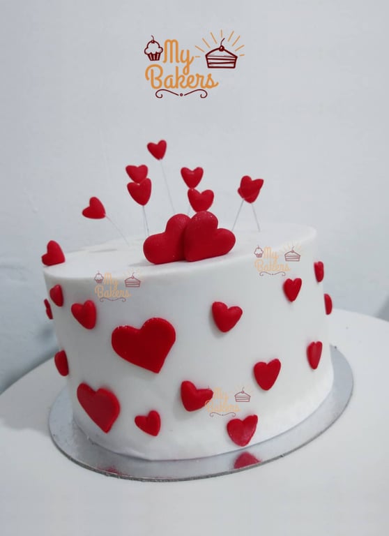 Valentines Theme Special Multi Hearts Cake
