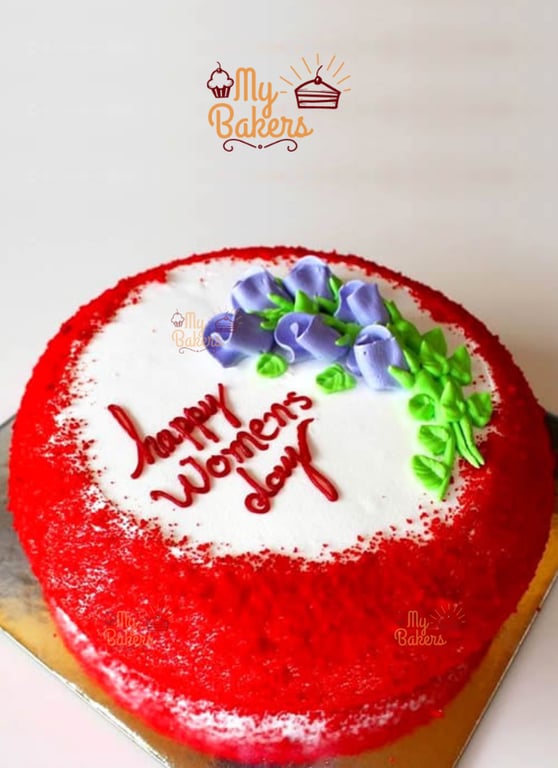 Womens Day Red Velvet Theme Cake