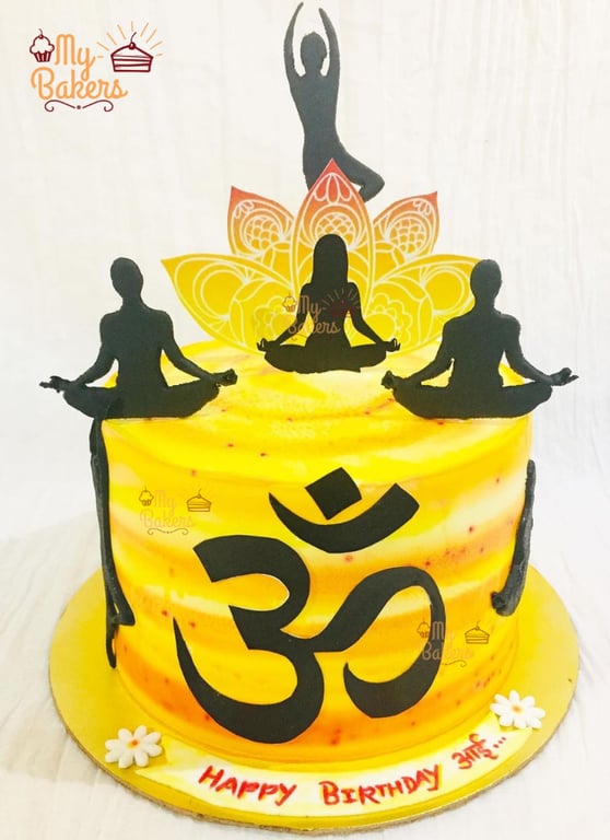 Yoga Poses Birthday Cake