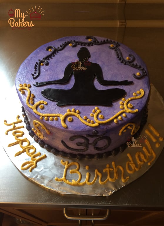 Yoga Theme Birthday Cake