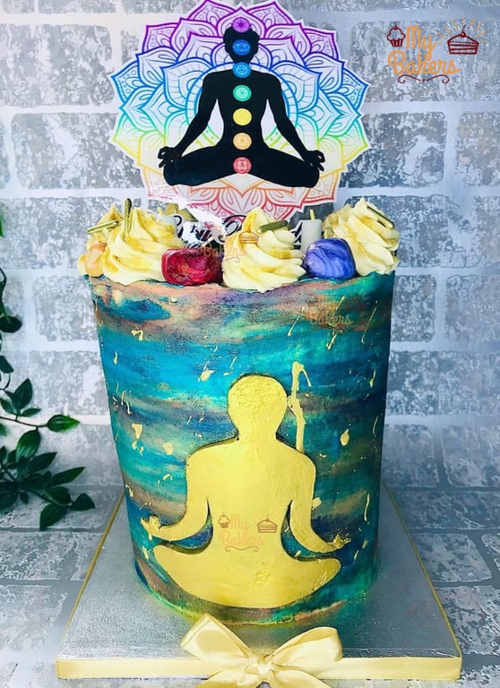 Yoga Theme Tall Cake