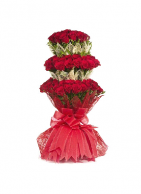 3 Tier Red Rose Bouquet