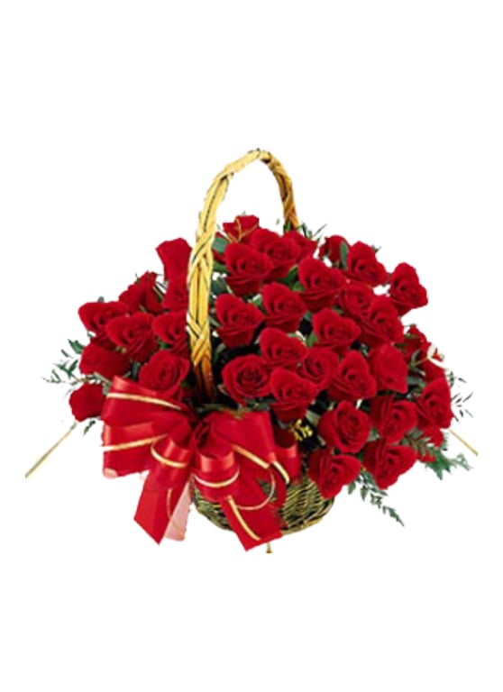 Red Roses Basket Bouquet