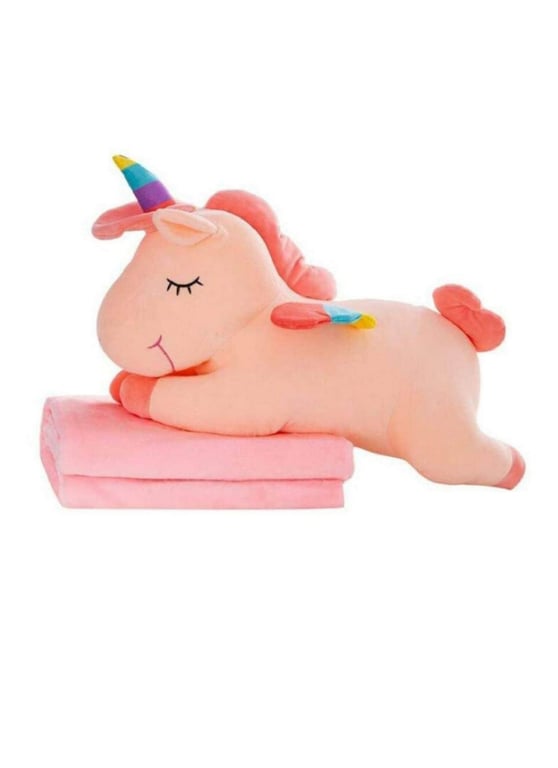 Unicorn AC Blanket Pillow 55 cm Pink