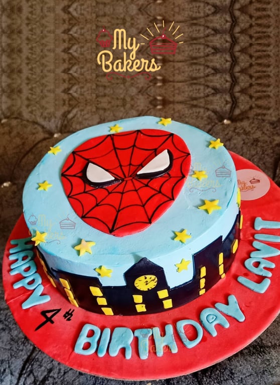 Spiderman Mask Theme Cake