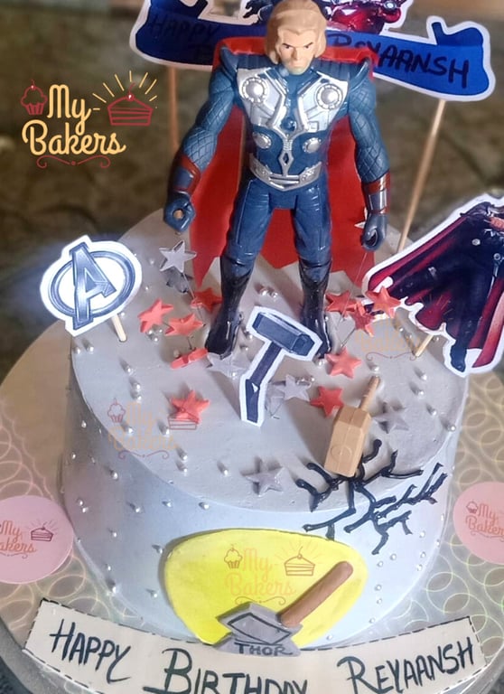 Super Hero Thor Theme Cake