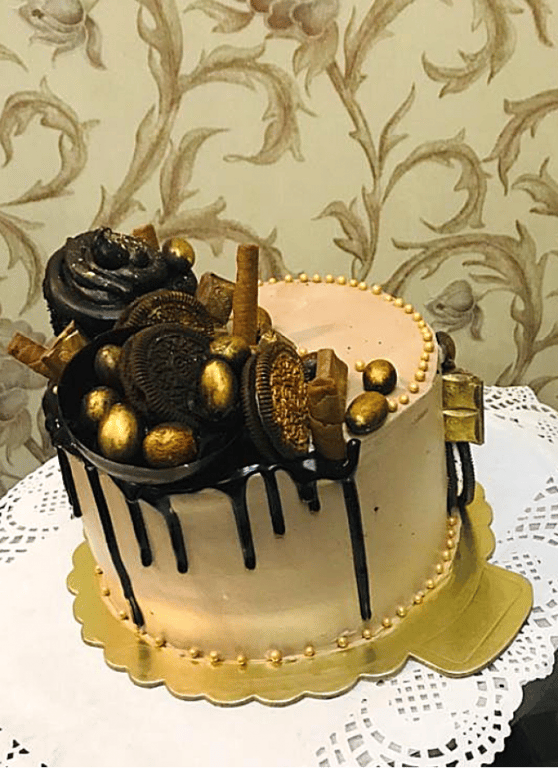 Chocolate Mousse Cake Gold Effect 