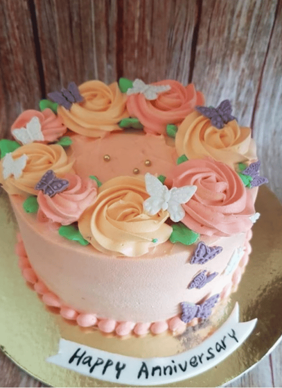 Cake With Flowers On Top