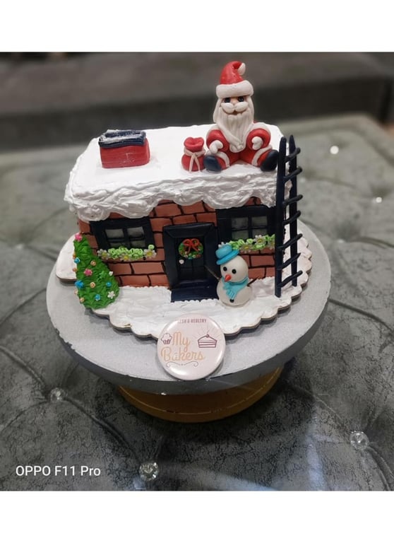 Santa Theme Christmas Cake