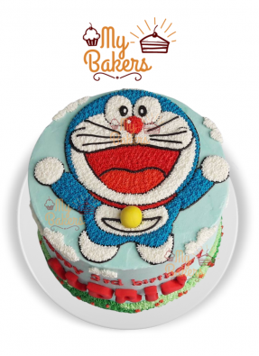 Happy Doraemon Theme Cake