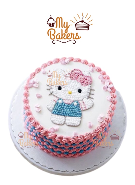 Hello Kitty Theme Cream Cake