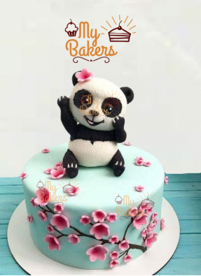 Smiling Panda Fondant Cake
