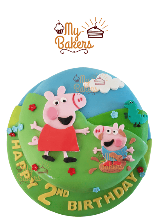 Shop for Fresh Peppa Pig and George Theme Cake online - Neemuch