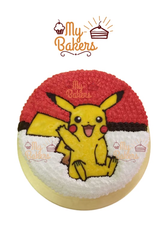 Pokemon Theme Cream Cake