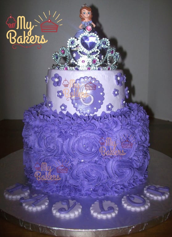 Princess Theme Two Tier Crown Cake