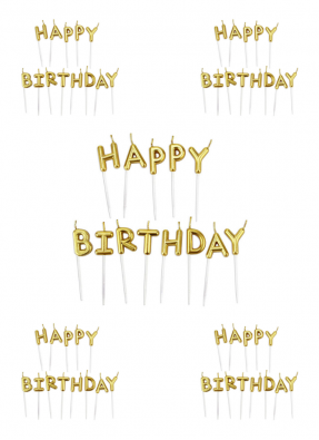 Happy Birthday candle Gold pack of 5