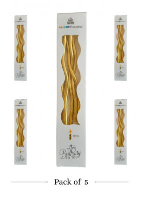 Spiral Candle Gold pack of 5