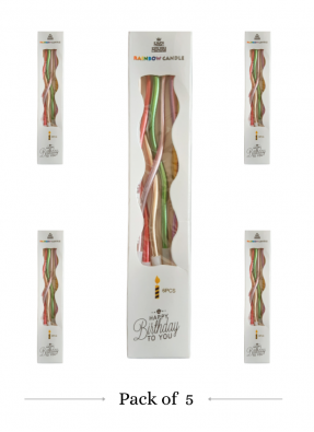 Spiral Candle Mettalic Multi pack of 5