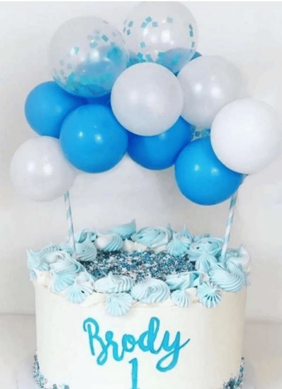Cake topper balloon bunch Blue white 5 inch pack of 1