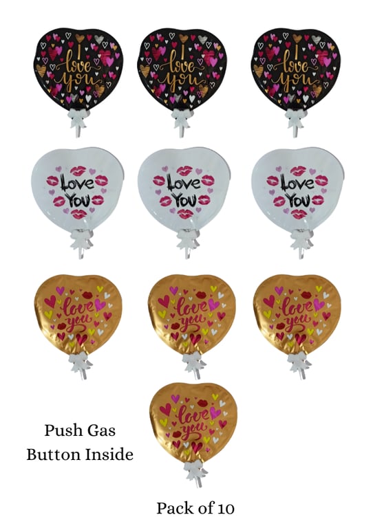 Love Foil Balloon Cake Topper Assorted Pack of 10