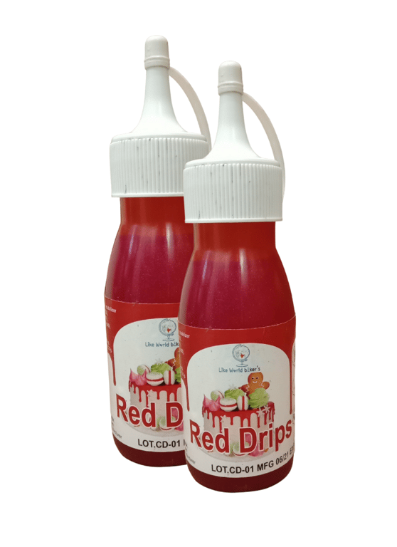 Cake Drips Color Red pack of 2