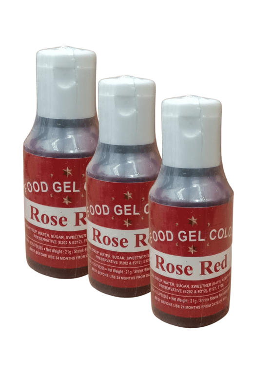 Food Gel Color Rose Red pack of 3