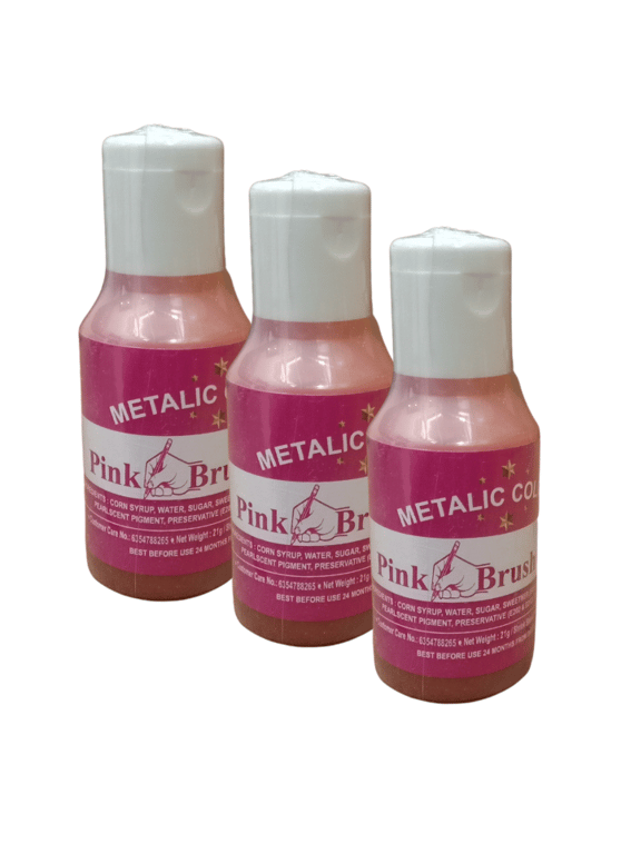 Metallic Food Color Pink Brush Paint pack of 3